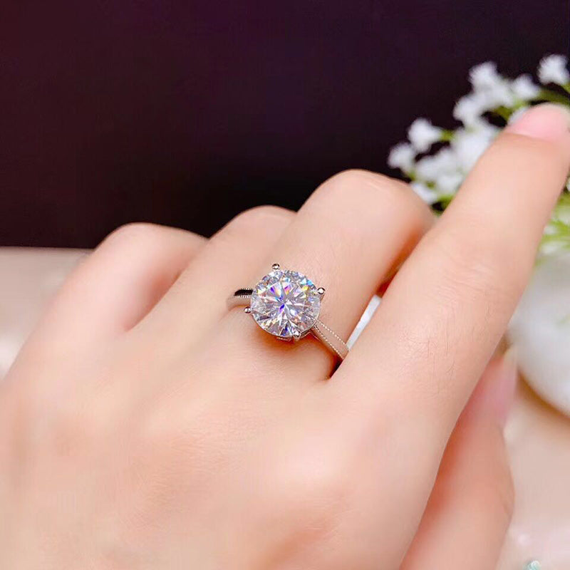 Moissanite Engagement Ring, 925 Silver Couples Ring