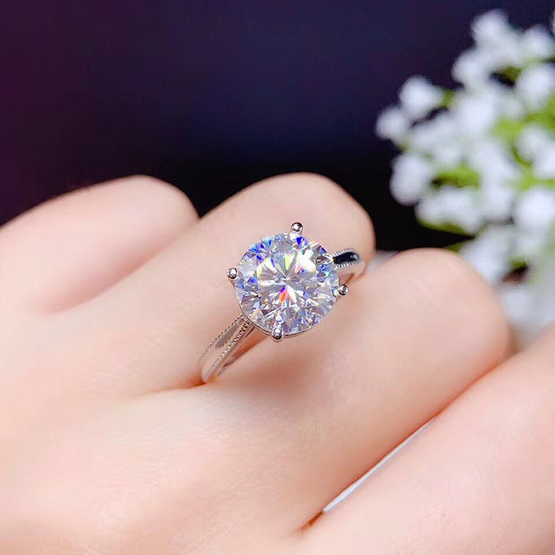 Moissanite Engagement Ring, 925 Silver Couples Ring