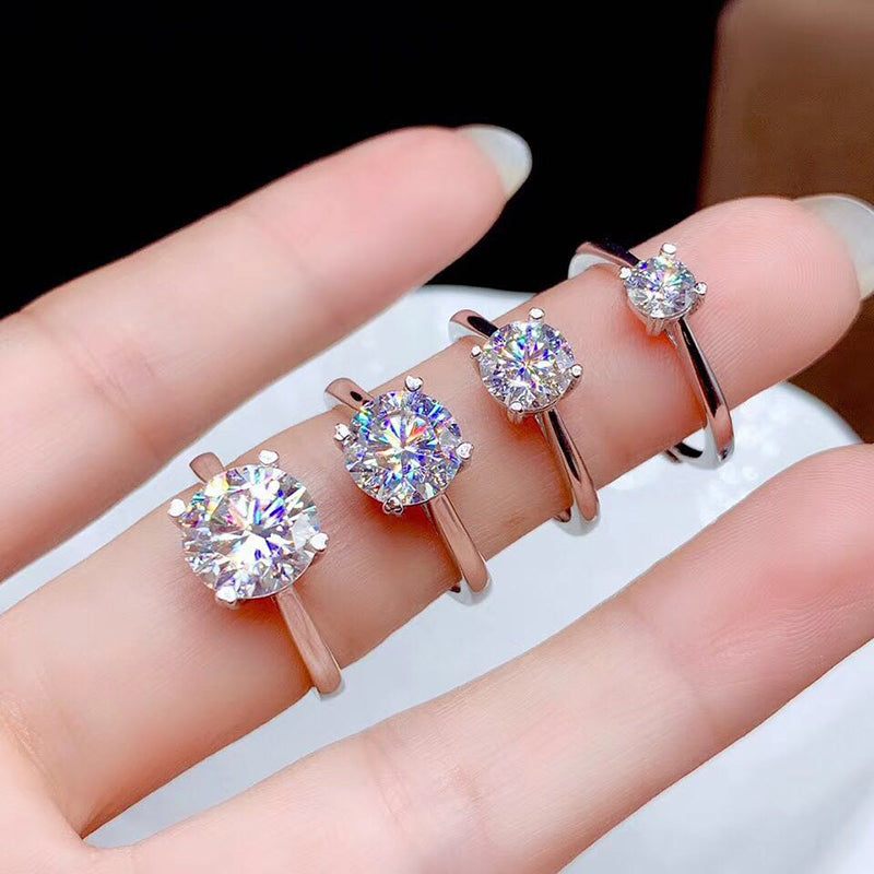 Moissanite Engagement Ring, 925 Silver Couples Ring