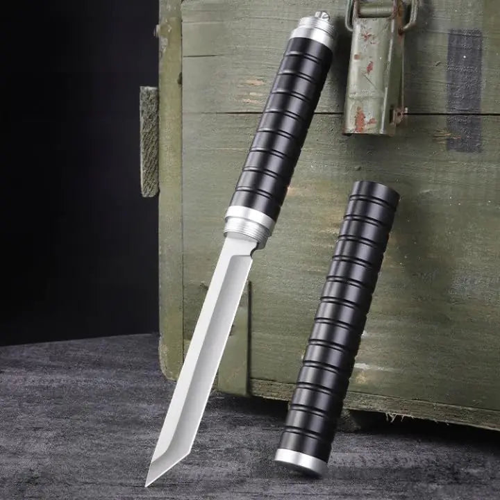 Foldspark Extendable Fixed Blade Hunting Knife - Stainless Steel Blade Pocket Knife Edc Fishing Knife for Camping Hiking Biking Diving Riding and Outdoor Portable Tactical and Survival Knife