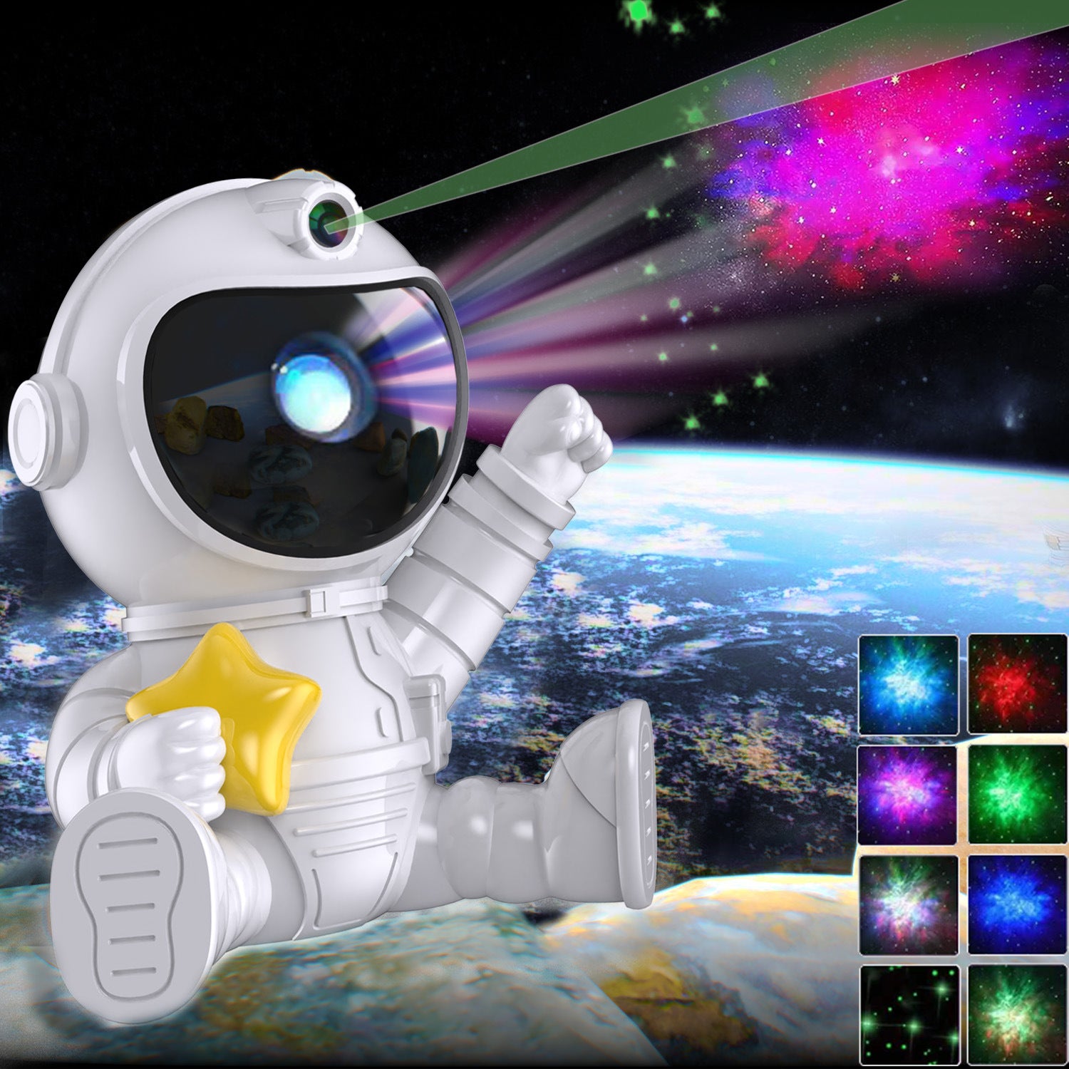 Astronaut Rocket Star Projector Night Light